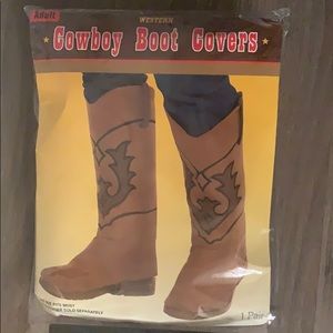 Adult size cowboy boot covers for costume.